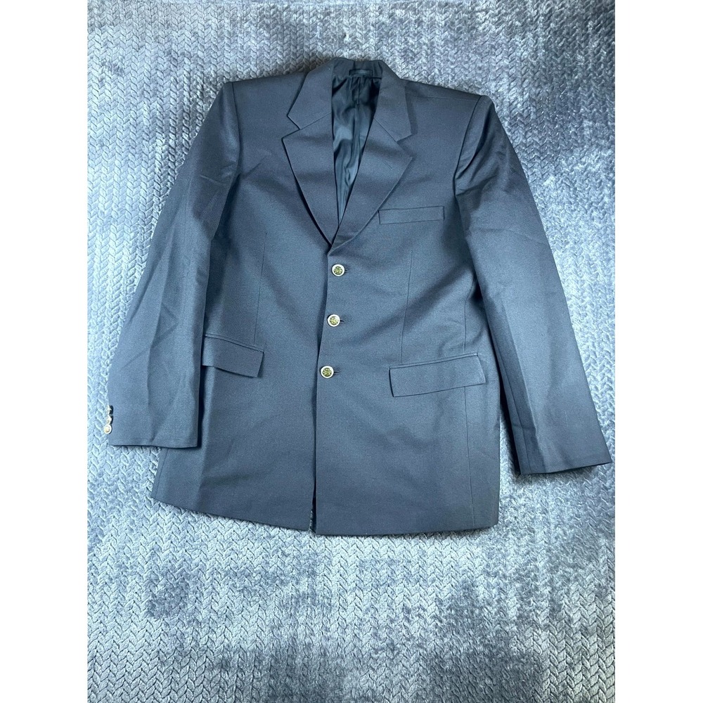 Cambridge Blazer Jacket Mens 38 Blue Lined Notch Lapel Office Business Formal